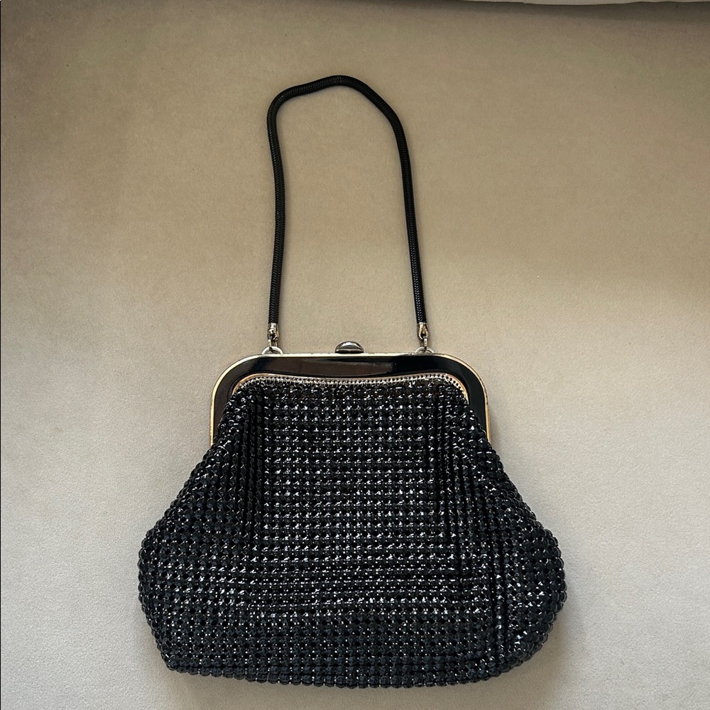 Glomesh made in Australia Chic Black Beaded Clutch- vintage